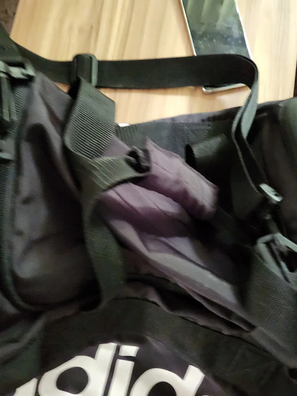 Large Adidas Black Duffel Bag with White Logo